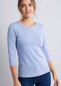 Casual Blue 3/4 Sleeve Top