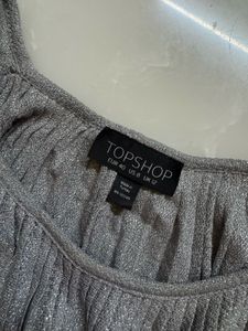 Silver Sleeveless Top With Sparkly Fabric