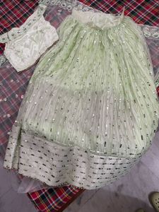Mint Green Festive Lehanga Choli