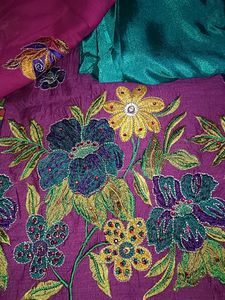 New Suit  Material Purple Nd Green Colour