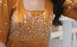 Mustard Embroidered Dress