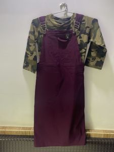 Burgundy Pinafore Dress