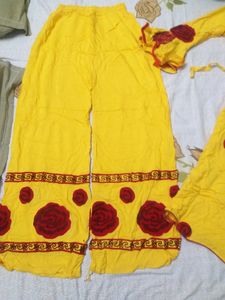 Yellow Kurta With Palazzo
