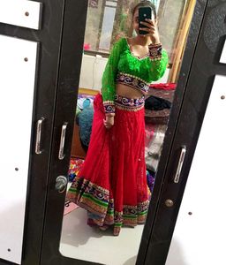 Designer Green &amp; Pink Lehenga Choli