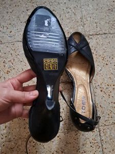 Black Open Toe Flats