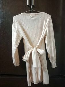 Cream Wrap Dress Aesthetic - Size XS To Large