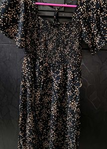 Cute Black Heart Print Dress