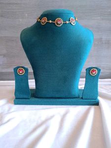 Lotus Meenakari Necklace Set