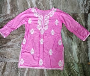 Pinteresty Pink Short Kurti For Women