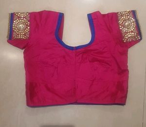 Hot Pink Kundan Work 36 Bust Blouse