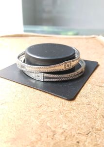 Sterling Pure Silver CZ  Rhodium Bangles 1 Pair