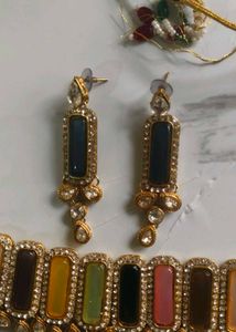 Multi-Stone Ethnic Necklace Set