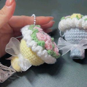 Crochet Mini Flower Bouquet Keychain
