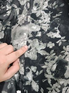 Floral Print Sheer Blouse