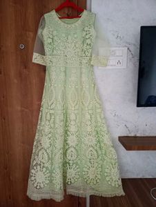 Mint Green Lace Anarkali Dress