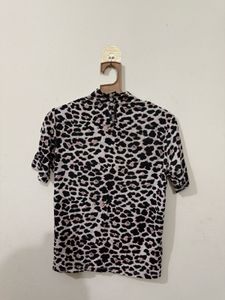 Animal Print High Neck Top