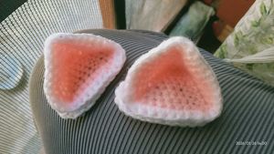 Crochet Kitty Ear Hair Clips