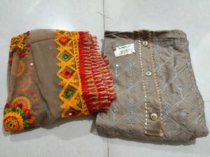 Chanderi Cotton Shining Work Suit