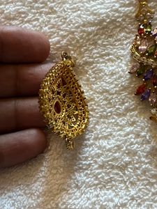 Gold and Ruby Stud Earrings