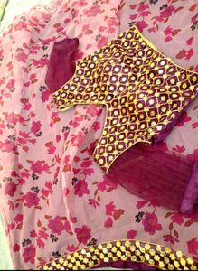 Floral Leghanga with Designer Blouse