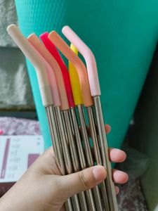Stainless Steel Straws With Tip &amp; Cleaning Brush
