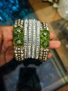 Green & Silver Bangles