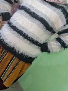Stripped Fuzzy Sweater