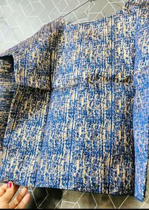 Ethnic Golden Skirt N Blue Top