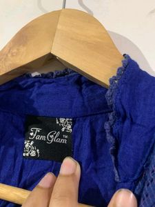 Sleevless Blue Top
