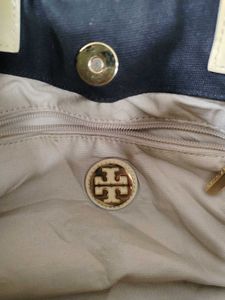 TORY BURCH Black Denim Tote