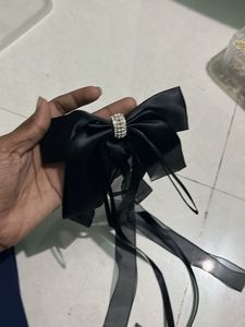 Black Bow Hair Clip