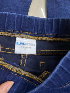 Kids Blue Jeans Slim Fitted(7 To 8)festive Offer