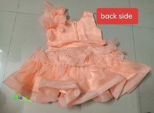 Peach Flower Girl Dress