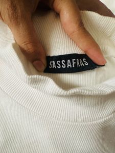 Sassafras White Mock Neck Top