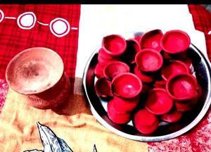25 Clay Diyas &amp; Ghada Set  मिट्टी के दिया और छोट