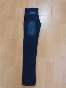 Embroidered Dark Wash Denim Jeans