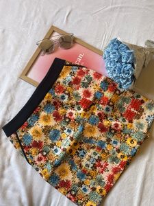 Floral Print Mini Skirt