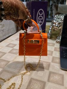Orange Mini Chain Bag