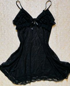 mesh Gothic babydoll lace ruffle black cami 🦇🖤