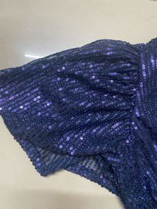 Sequin Navy Blue Maxi Dress