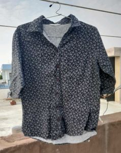 Floral Print Short Sleeve Button Down