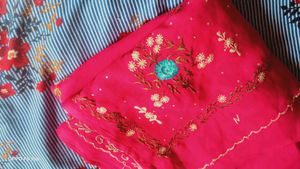 Beautiful Magenta Coloured Saree.♥️