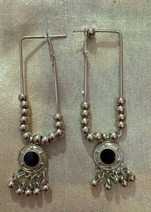 Silver Tone Statement Earrings