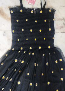 Black Floral Daisy Dress