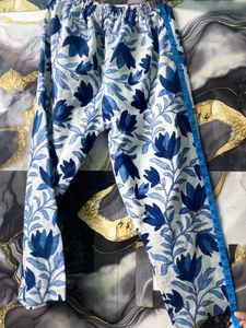 Floral Blue Kurta Set For Women