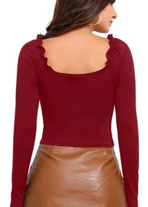 Burgundy Long Sleeve Top
