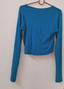 Full Sleeve Peacock Blue Top