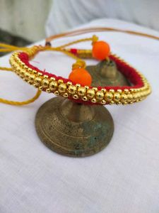 Handcrafted Gold Beaded Necklace
