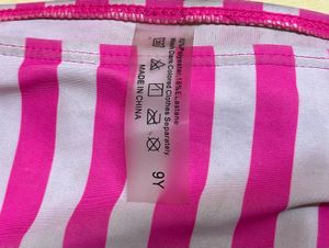 Striped Pink and White Bikini Bottoms