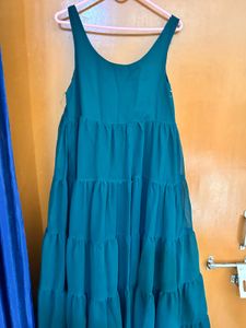 Citrine Green Miroor Work Georgette Kurta Set